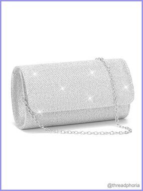 Sparkling Envelope Clutch Evening Bag Detachable Chain Formal Party Handbag